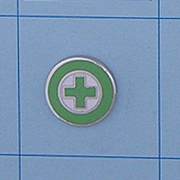 Half Inch Emblem Green Cross / Rim - 3580
