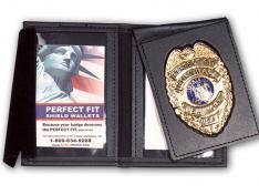 Dress Leather Flip Out Badge & Double ID Case - 1003