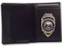 4 in 1 Dress Leather Badge and Double ID Case with Chain Style 1004AF