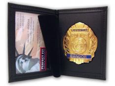 Dress Leather Recessed Badge & Single ID Case Style # 100-D1