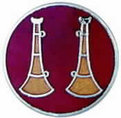 Enameled Horns Insignia Two Vertical  Horns - 2508