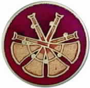 Enameled Horns Insignia Four Crossed  Horns - 2511