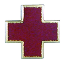 Red Enamel Cross Emblem - 2541