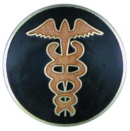 Round Caduceus Emblem - 3140