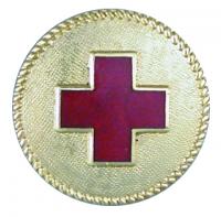 Round Red Enamel Cross - 3214