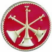 3 Raised Crossed Horns Insignia Style 4316F