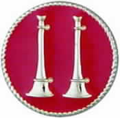2 Raised Vertical Horns Insignia Style 4318F