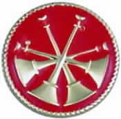 4 Raised Crossed Horns Insignia Style 4320F