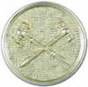 Half Inch Emblem Double Crossed Gavels  Style 4577