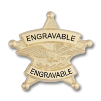 Five point star engraveable emblem 4775