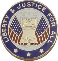 Quick Ship Liberty and Justice For All Emblem Style QS-9332