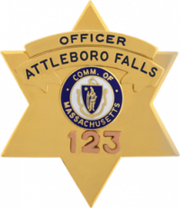 Six Point Star Badge with applied panel above the seal and applied copper numbers below the seal