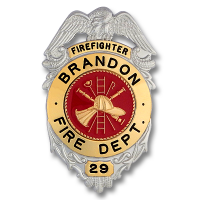 Eagle topped badge B-318