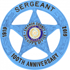 5-pt Star Ball Tipped Badge in Round Disk E3010-B_BL