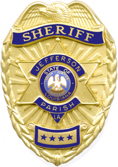 Reversed Enamel Flex Badge for Jefferson Parish LA Sheriff Department