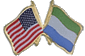 USA / Sierra Leone Peace Corps Crossed Flag Pin