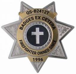 Quick Ship Two-tone 7 Point Star Badge QS-B2412TT