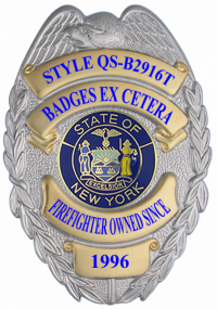 Quick Ship Two-tone Eagle Topped Badge QS-B2916T