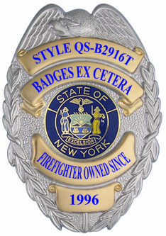 Quick Ship Two-tone Eagle Topped Badge QS-B2916T