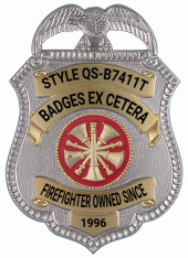 Eagle Topped Shield Two-toned Badge QS-B7411T