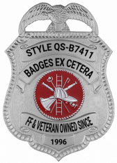 Quick Ship Eagle Topped Shield Badge QS-B7411