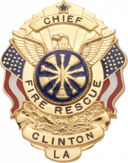 Eagle Topped Flagged Draped Badge S-517