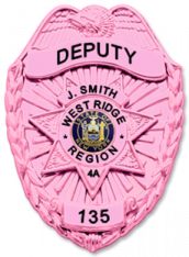 Cancer Awareness Eagle topped badge with star badge S89S_S249C_PK