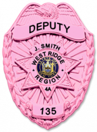 Cancer Awareness Eagle topped badge with star badge S89S_S249C_PK