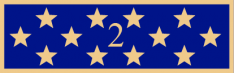 One panel "2" with twelve stars service award SAB3_434