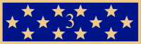 One panel "3" with twelve stars service award SAB3_435