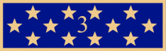 One panel "3" with twelve stars service award SAB3_435