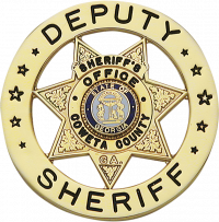 Seven Point Star Badge on Round Disk S621