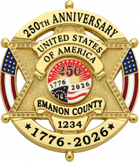 Six Point Star Flag Draped Badge S-668_C1039