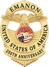 Eagle Topped Flag Draped Badge S-671P_C1039