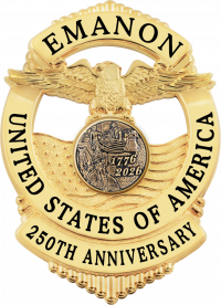 Eagle Topped Flag Draped Badge S-671P_C1040