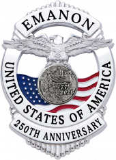 Eagle Topped Flag Draped Badge S-671_C1040