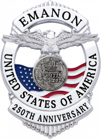 Eagle Topped Flag Draped Badge S-671_C1040