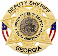 Seven Point Star Flag Draped Badge S-680US_C1040