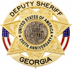 Seven Point Star Flag Draped Badge S-680US_C1040