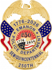 Eagle Topped Flag Draped Badge S-692E_C1039