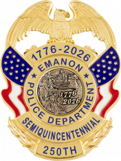 Eagle Topped Flag Draped Badge S-692E_C1040