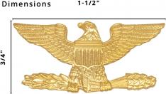 3/4" H Colonel Eagles Collar Brass Rank Insignia W19