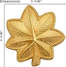 1-1/8" Oak Leaf Embossed (textured) Insignia W30