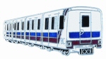 BC Transit Sky Train Subway Rail Car Emblem by Hook-Fast Specialties, Inc. <br>11/16" h by 1 5/8"