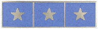 Three panel Commendation Bar with three stars 8330