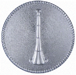 Large Cap Badge with Single Horn by Hook-Fast Specialties, Inc.<br>1 5/8" round