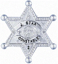 Six Point Ball Tipped Badge by Hook-Fast Specialties, Inc.<br>1 5/16" high x 1 1/2" wide