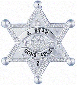 Six Point Ball Tipped Badge by Hook-Fast Specialties, Inc.<br>1 5/16" high x 1 1/2" wide