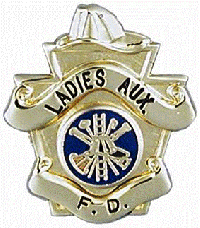 Fire Helmet Topped Badge by Hook-Fast Specialties, Inc.<br>1" high x 7/8" wide