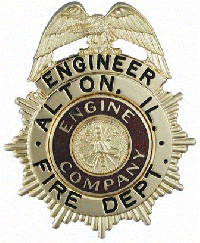 Eagle Topped Badge by Hook-Fast Specialties, Inc.<br>1 13/16" wide x 2 1/4" high